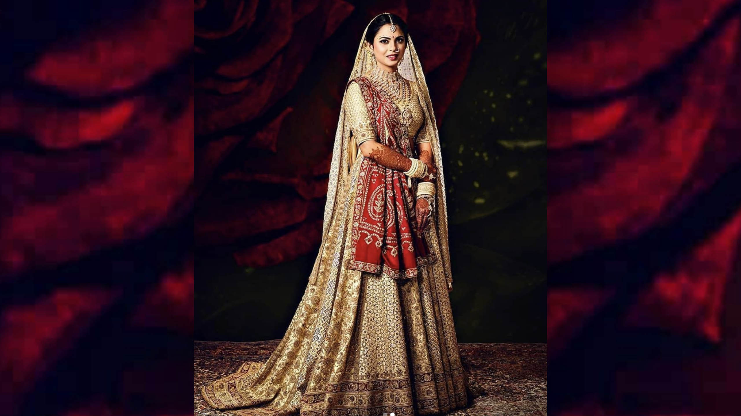 90 Crore Isha Ambani Wedding Dress - HD Wallpaper 