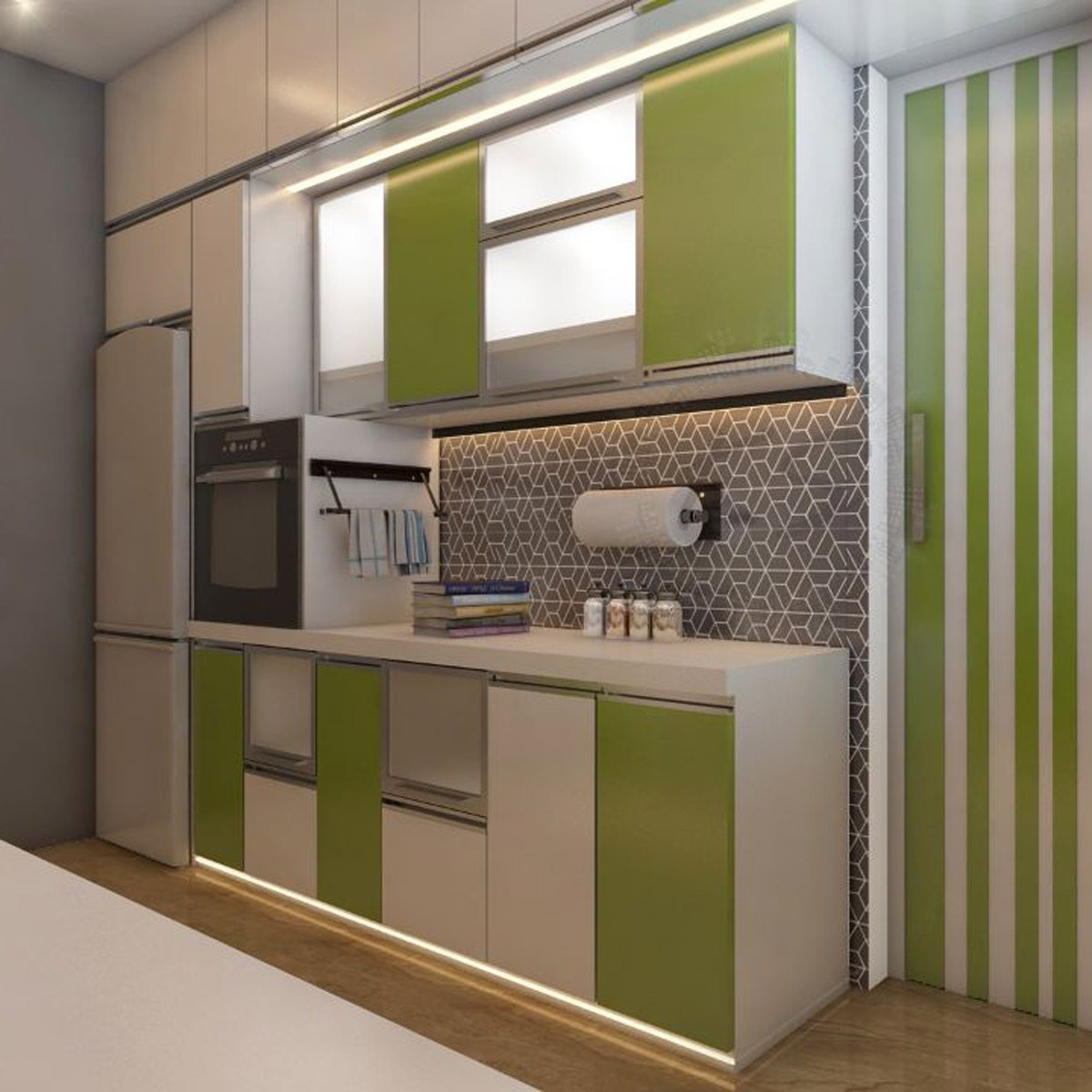 Bharti Creatives 3d Wallpaper Design Washable, 1roll/57 - Cabinetry - HD Wallpaper 