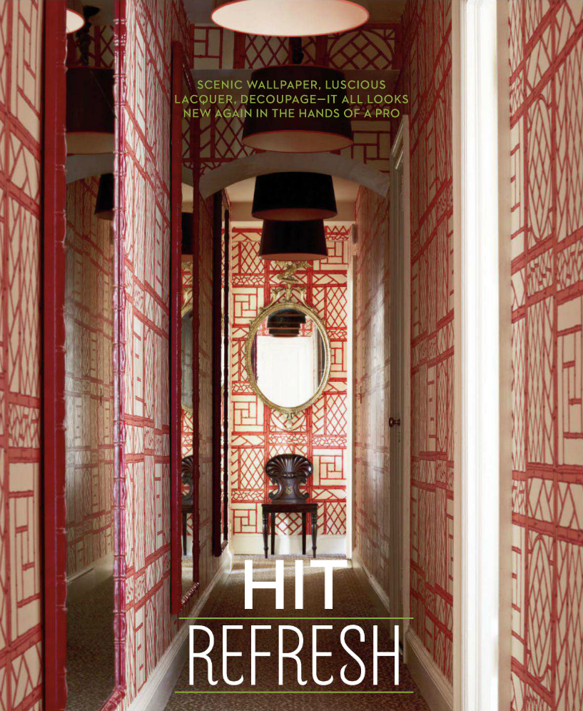 Lyford Trellis Wallpaper Tom Scheerer House Beautiful - Wallpaper - HD Wallpaper 