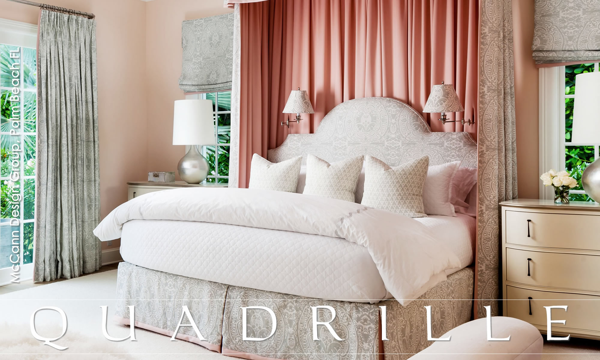 Quadrille Wallpapers And Fabrics - Hive Palm Beach - HD Wallpaper 