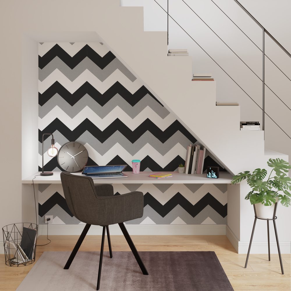 Non-woven Wallpaper Glitterati Chevron Colour Black - Papier Peint 3d 4 Murs - HD Wallpaper 