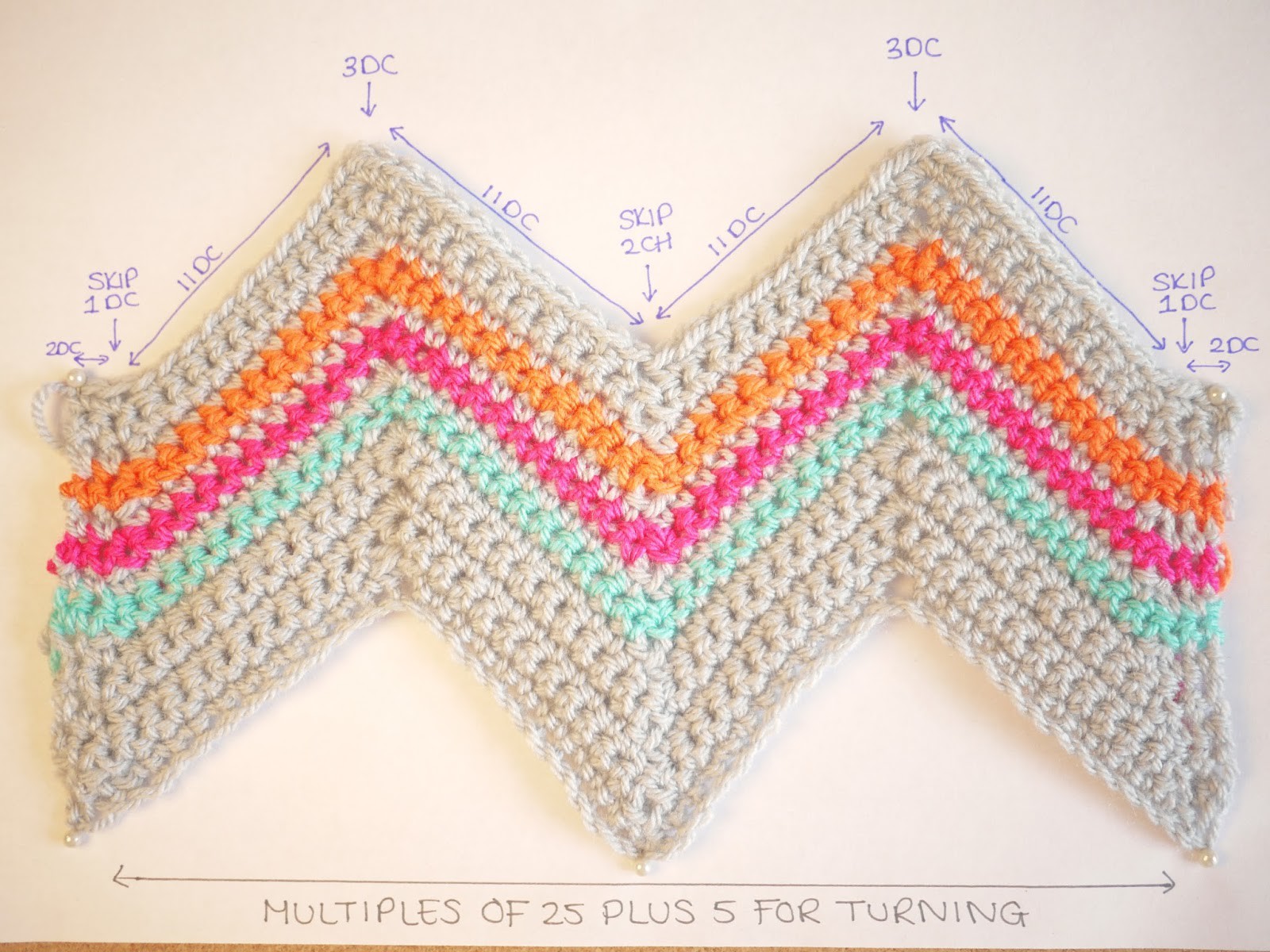 Chevron Crochet Pattern Crochet Chevron Pattern Chart 1600x1200