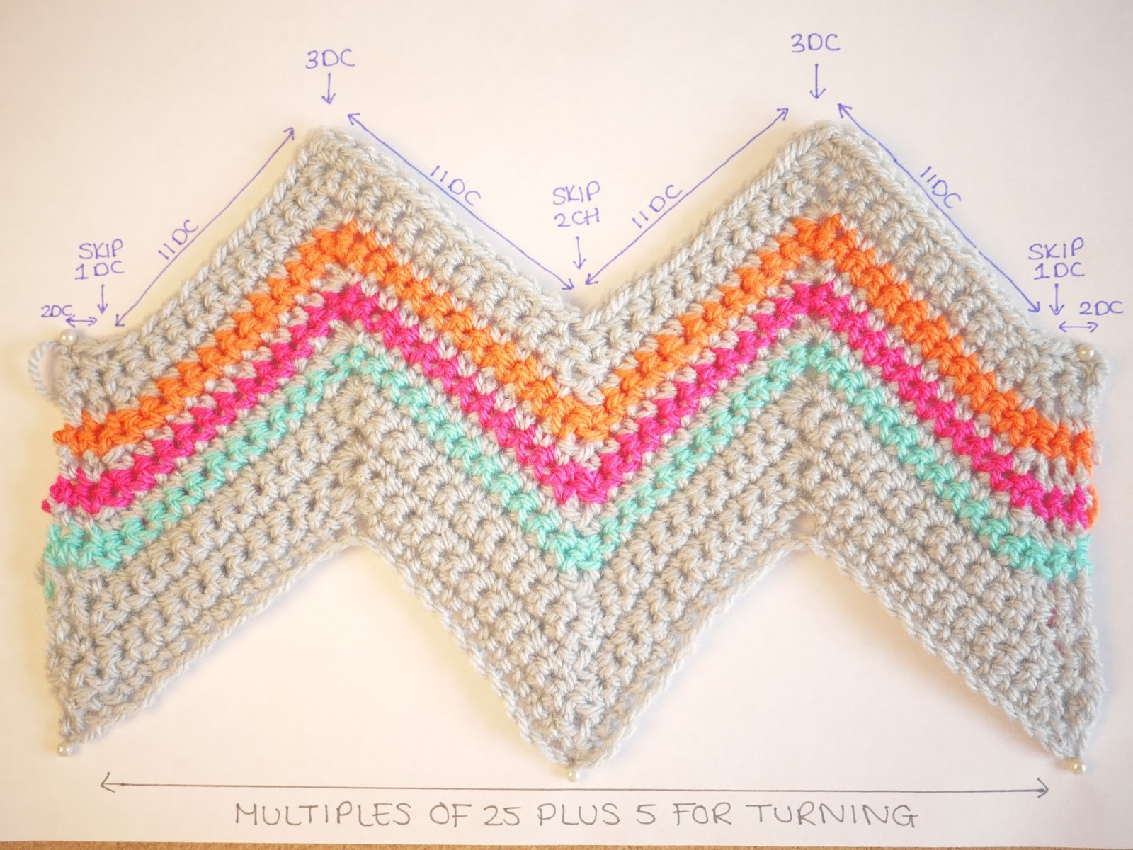 Chevron Crochet Pattern - Crochet Chevron Pattern Chart - HD Wallpaper 