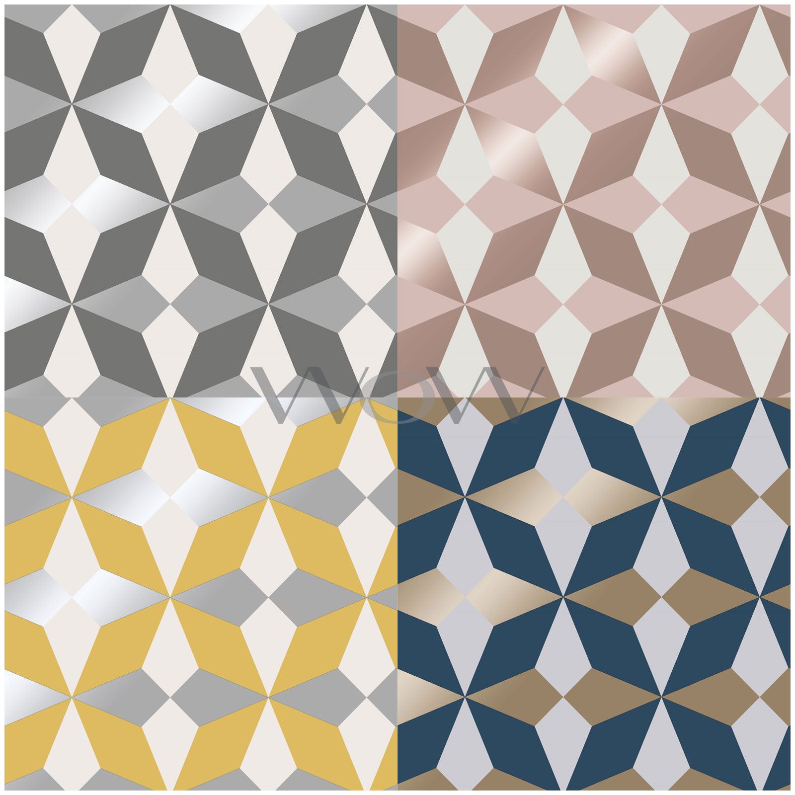 Papier Peint Géométrique Bleu Et - HD Wallpaper 