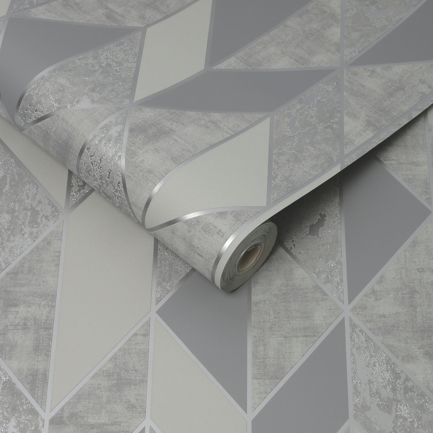 Superfresco Milan Silver Geometric Wallpaper - 106405 - HD Wallpaper 