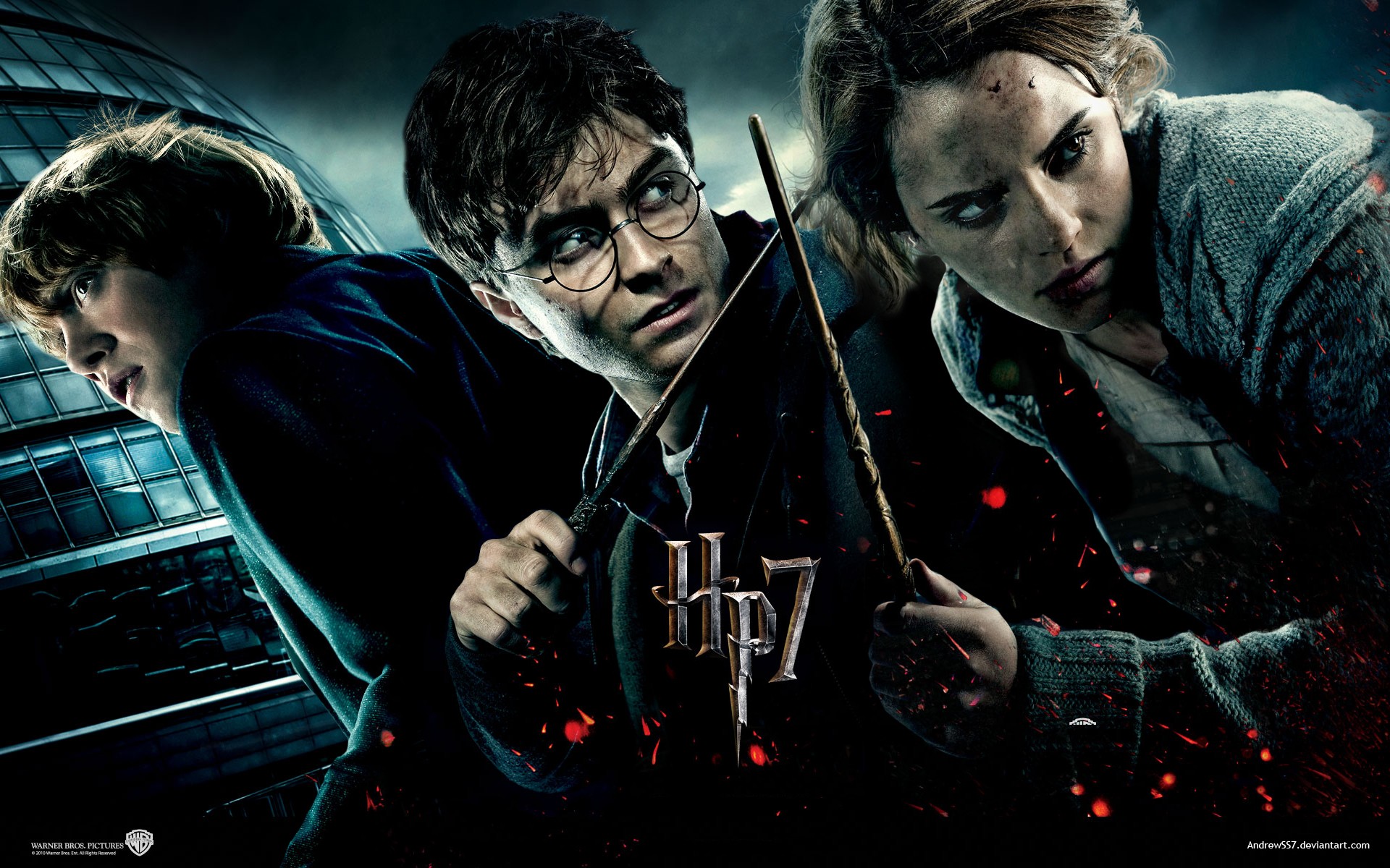 Harry Potter Hermione Granger Ron Weasley Deathly Hallows - HD Wallpaper 