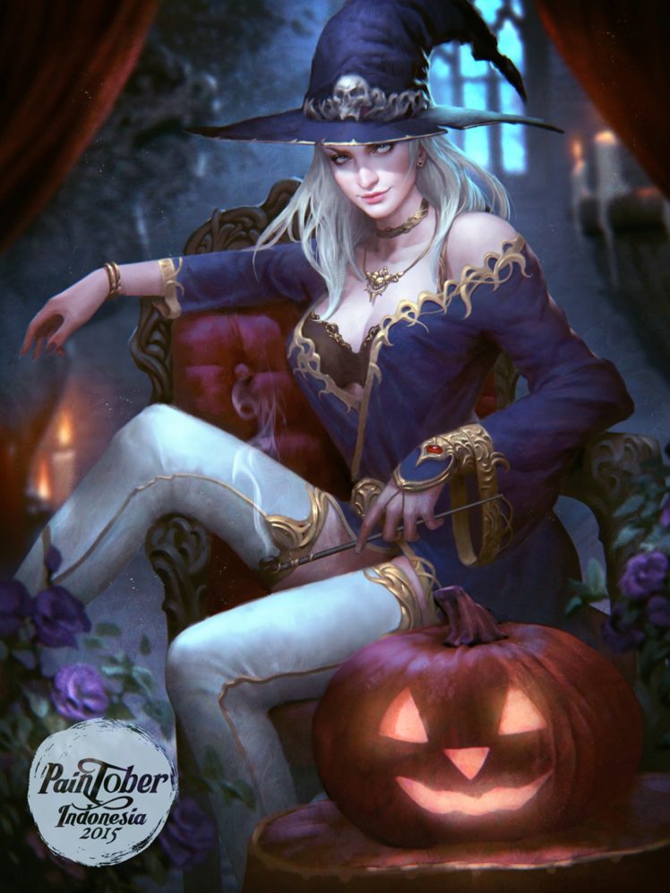 Witch Fantasy White Hair - HD Wallpaper 
