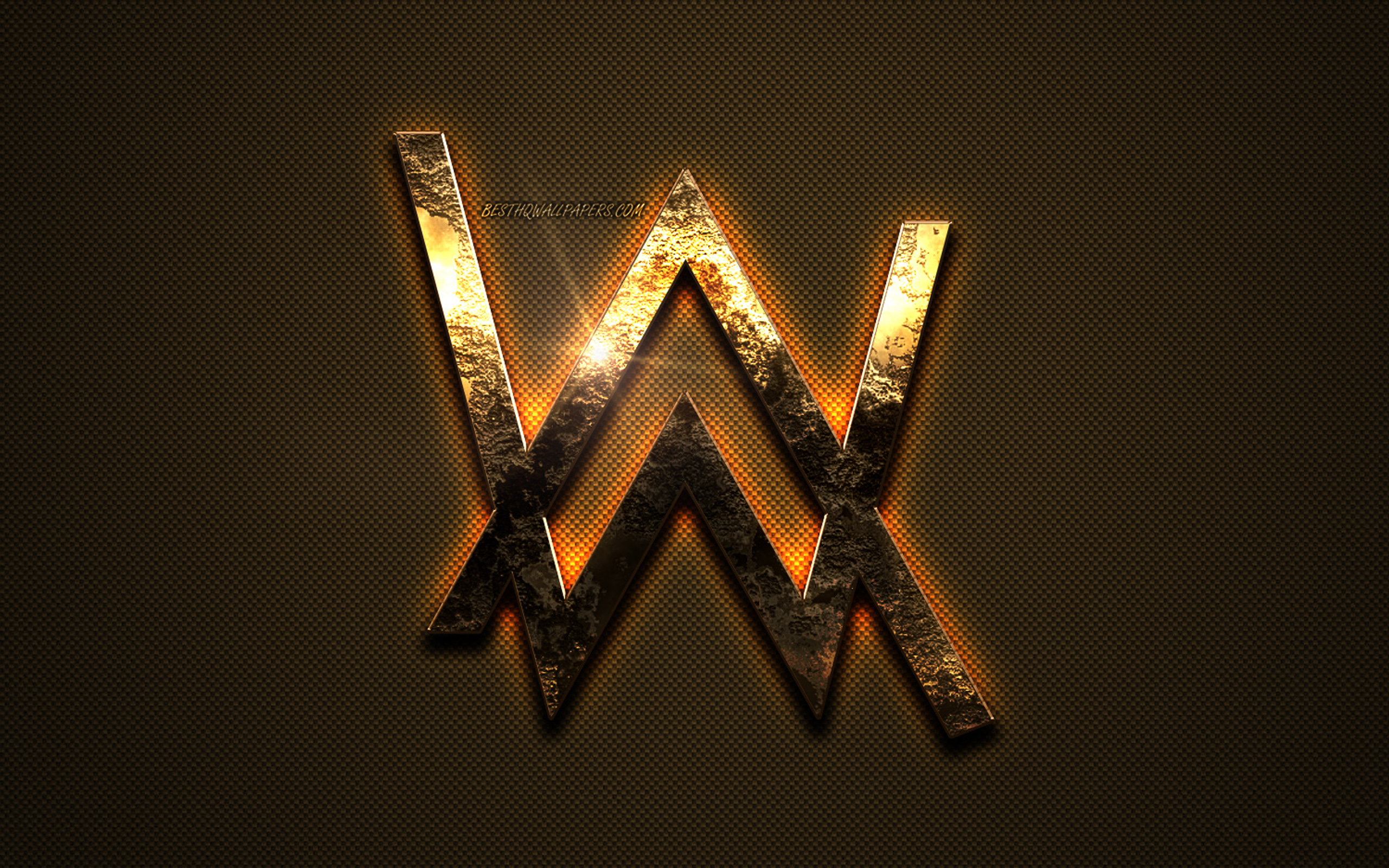 Alan Walker Gold Logo, Creative Art, Gold Texture, - Emblema De Alan Walker - HD Wallpaper 