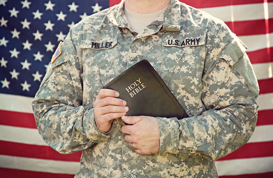 Man Holding Bible, Air Force, America, American Flag, - Vintage Balcrank Grease Gun - HD Wallpaper 
