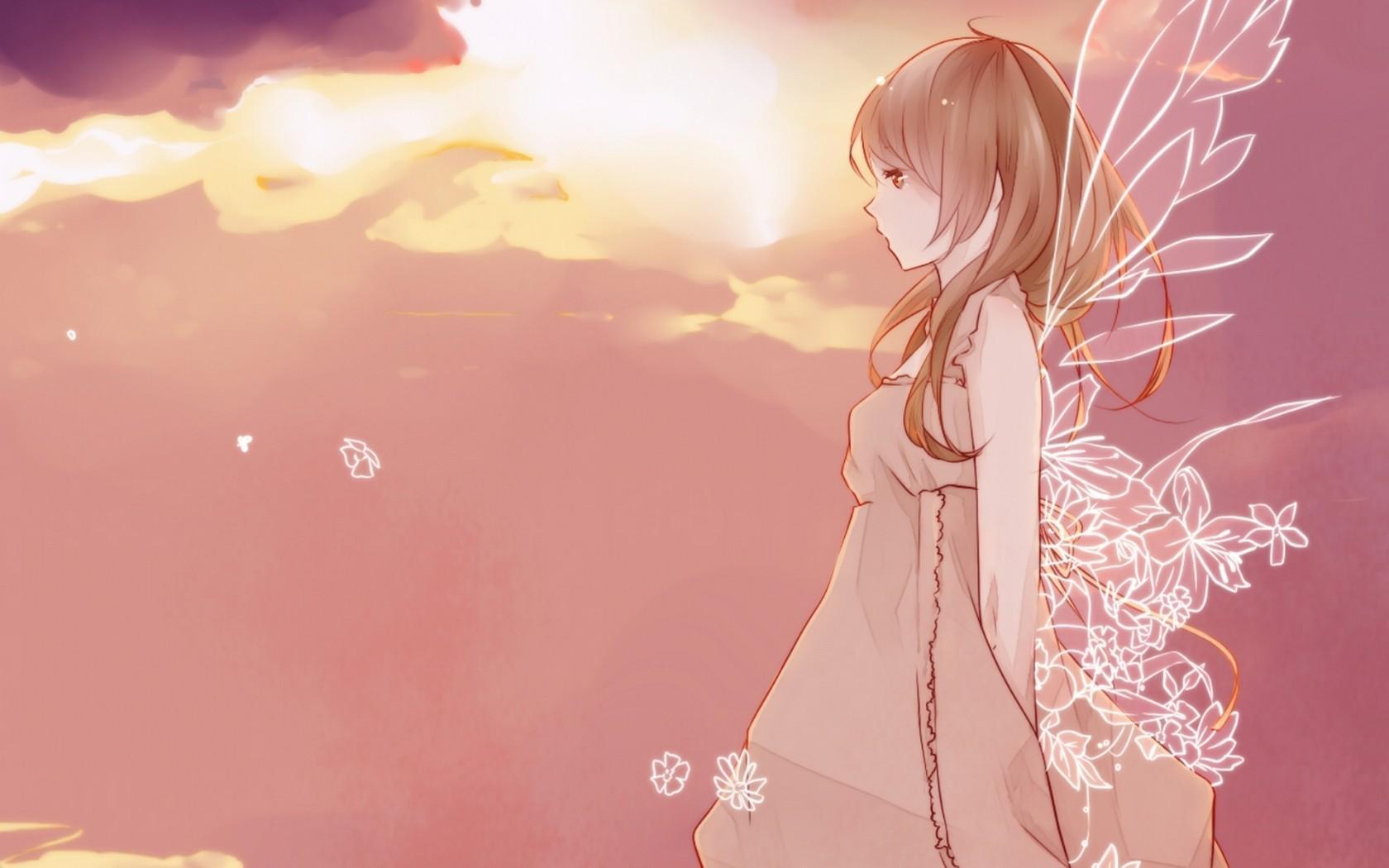 My Dream World - Anime Girl With Star Wings - HD Wallpaper 