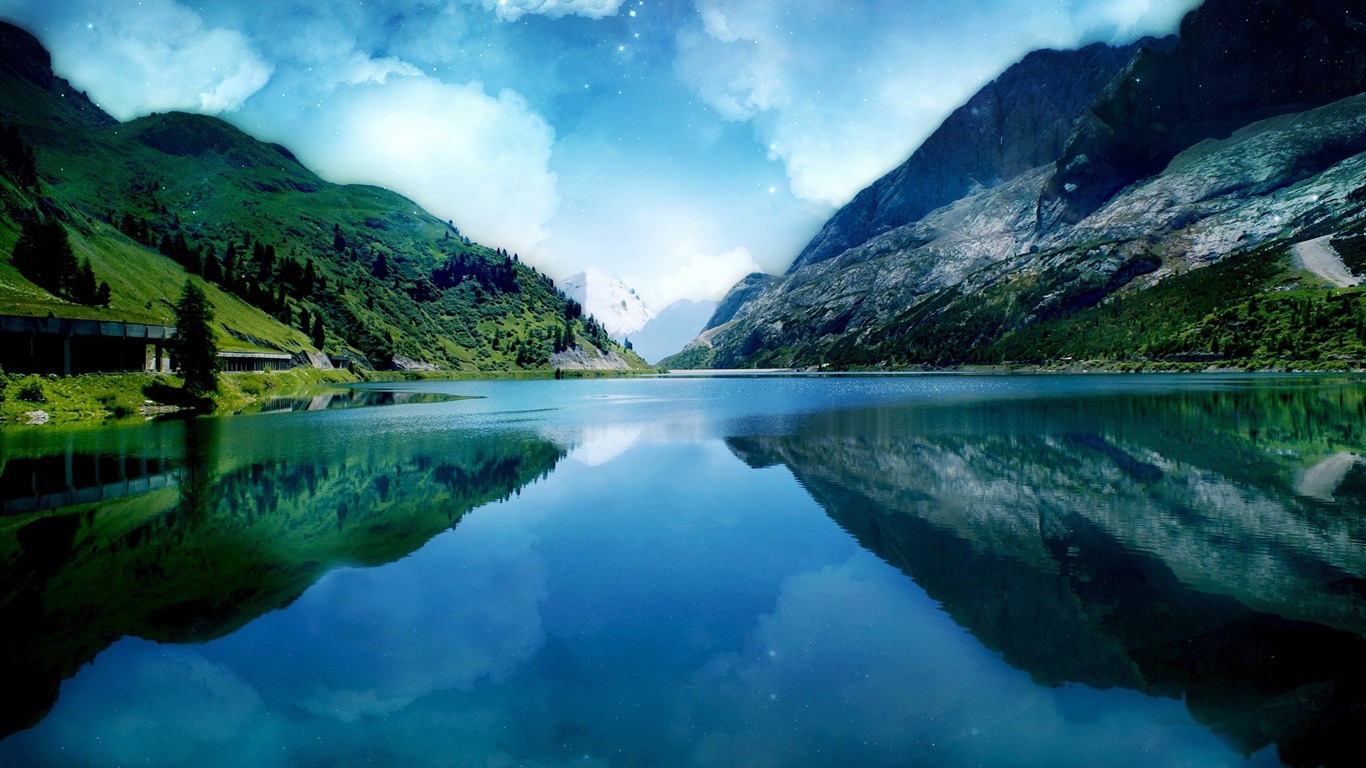 River Sky Mountains Coast Dream-world Travel Hd Wallpaper2016 - Marmolada - HD Wallpaper 