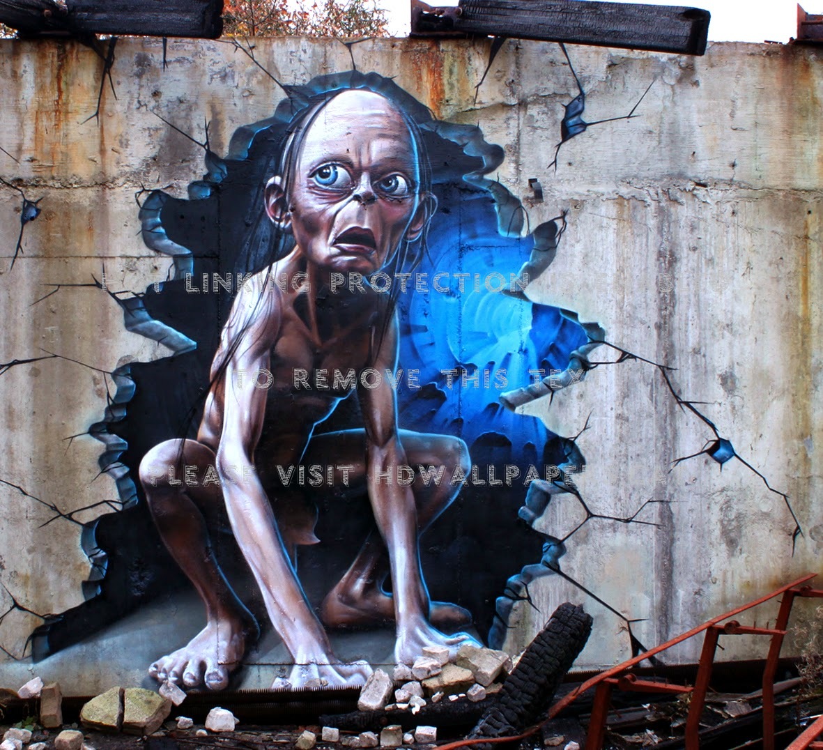 Gollum Abstract Visual Hd Mind Lord Movies - 3d Street Art - 1181x1076  Wallpaper 