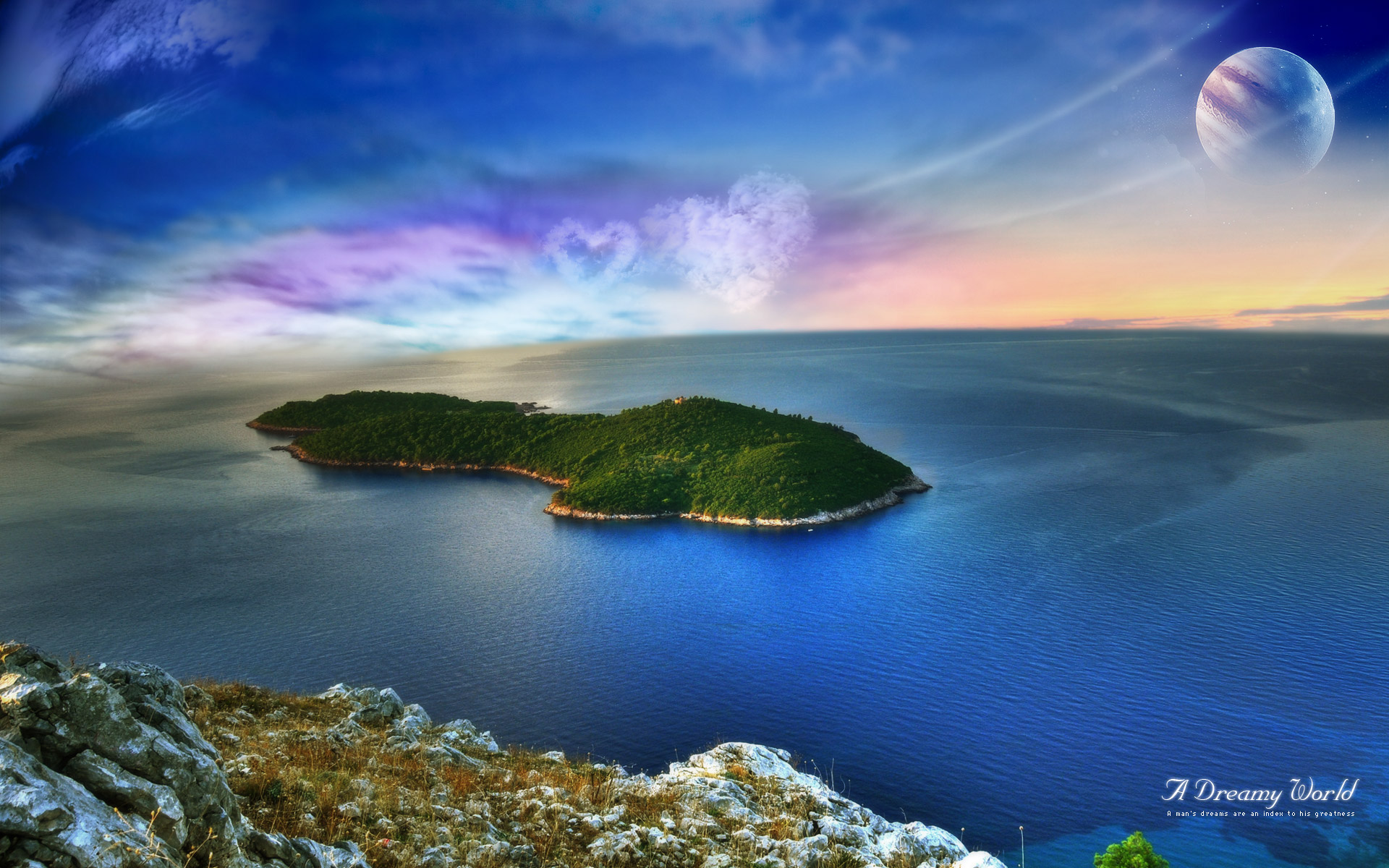 A Dreamy World Dualscreen Hd Desktop Wallpaper - Dreamy World - HD Wallpaper 