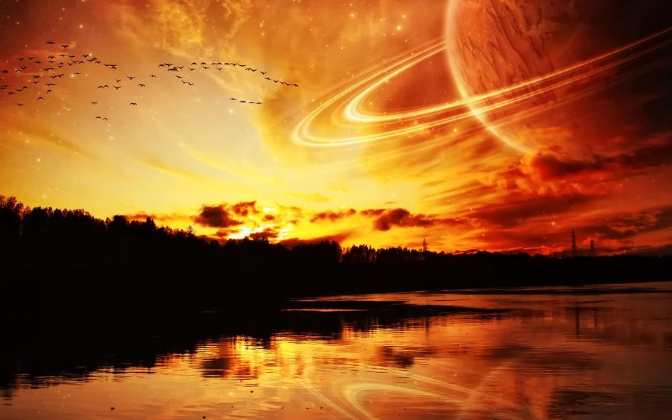 Dream World, River, Planet, Space, Night Wallpaper,dream - Sunset Wallpaper Fantasy - HD Wallpaper 