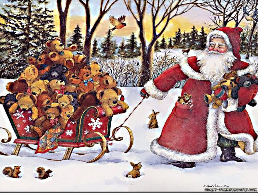 Christmas Day Santa Claus - HD Wallpaper 