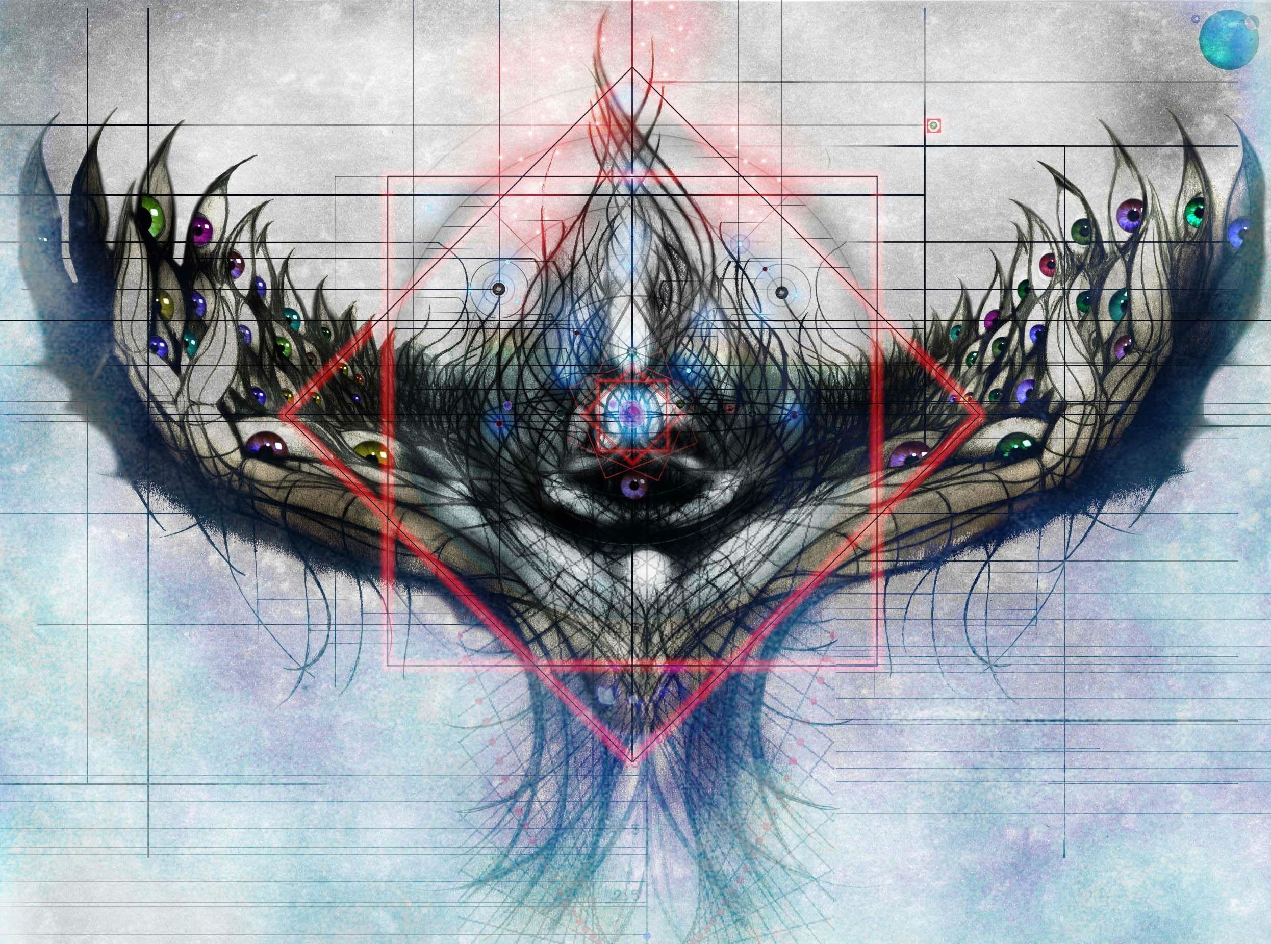 2492x1851, Wallpapers For > Hamsa Evil Eye Wallpaper - Jesse Lindsay - HD Wallpaper 