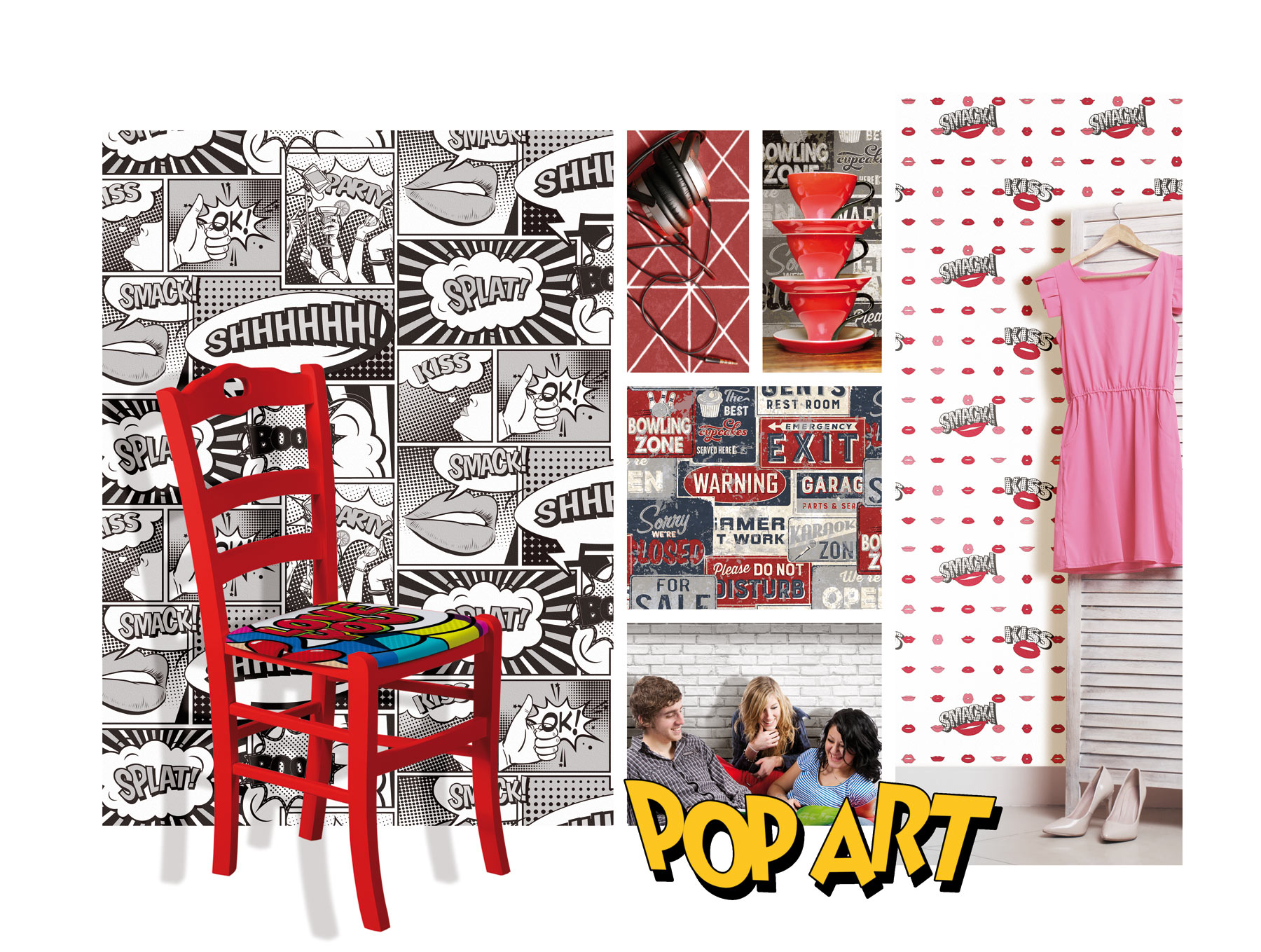 Pop Art Wall Design - Coffee And Friends 5651 - HD Wallpaper 