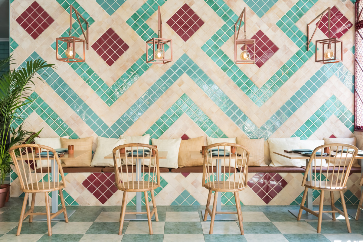 Design Of Tiles For Restaurant - HD Wallpaper 