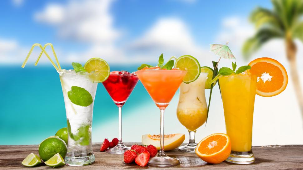 Summer Drinks, Cocktails, Mojito, Glass Cups, Strawberry, - Olympic Drinks - HD Wallpaper 
