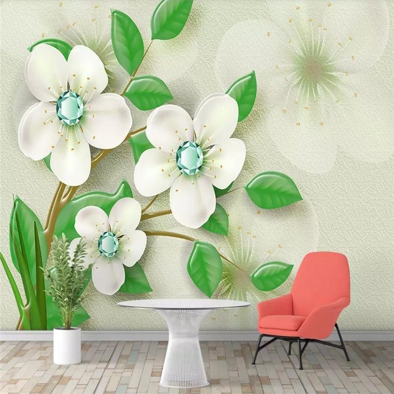 Easy Flower Wall Painting - HD Wallpaper 