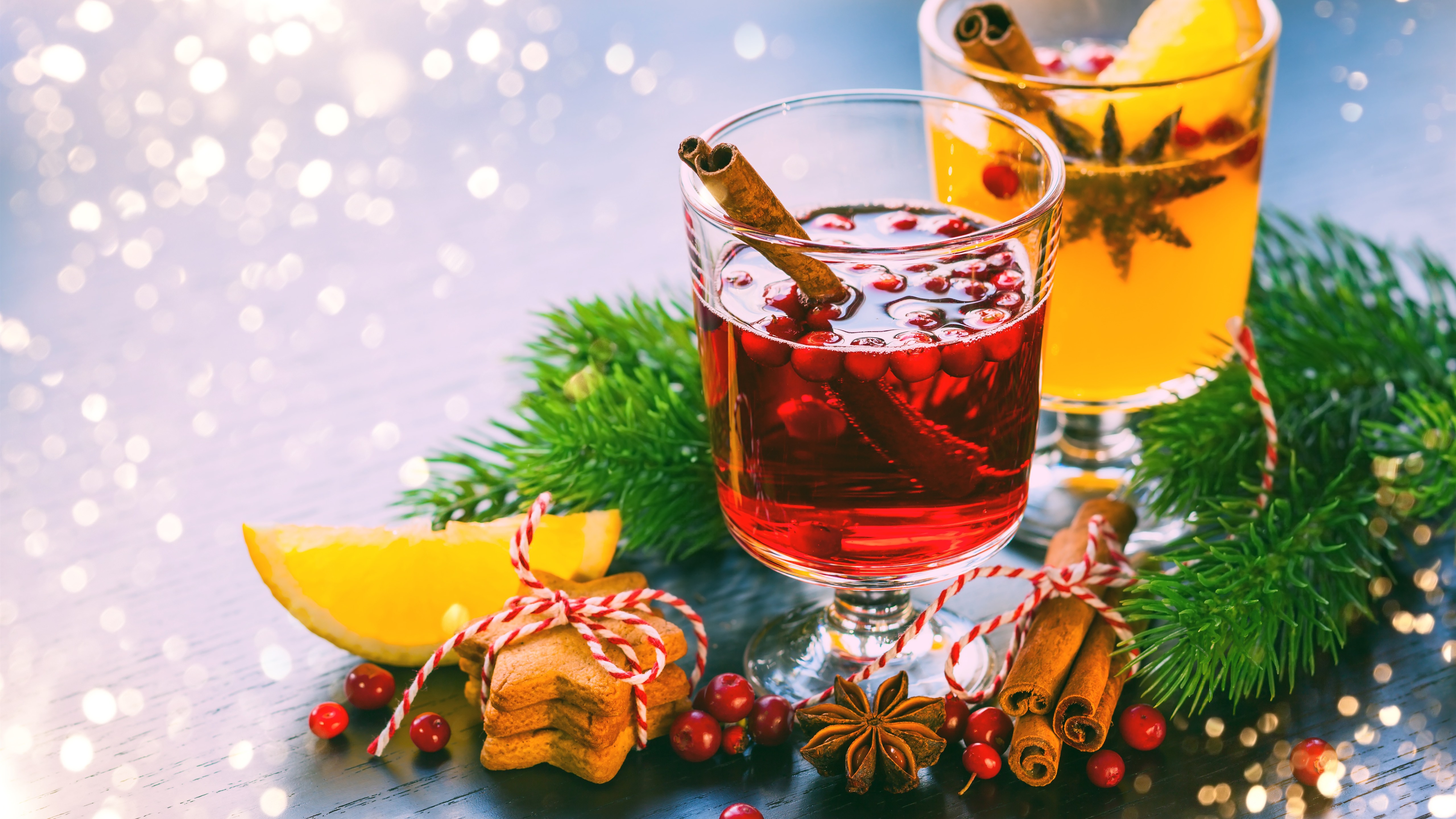 Wallpaper Cinnamon, Drinks, Cookies, Berries, Christmas - Merry Christmas For Food - HD Wallpaper 