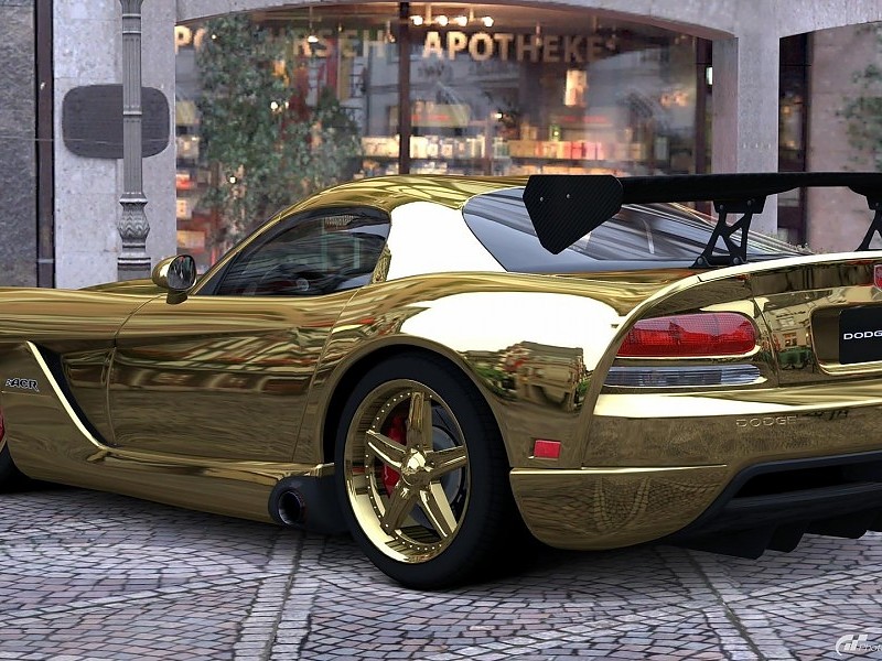 Golden Dodge Viper Wallpaper - Car Dodge Viper Gold - HD Wallpaper 