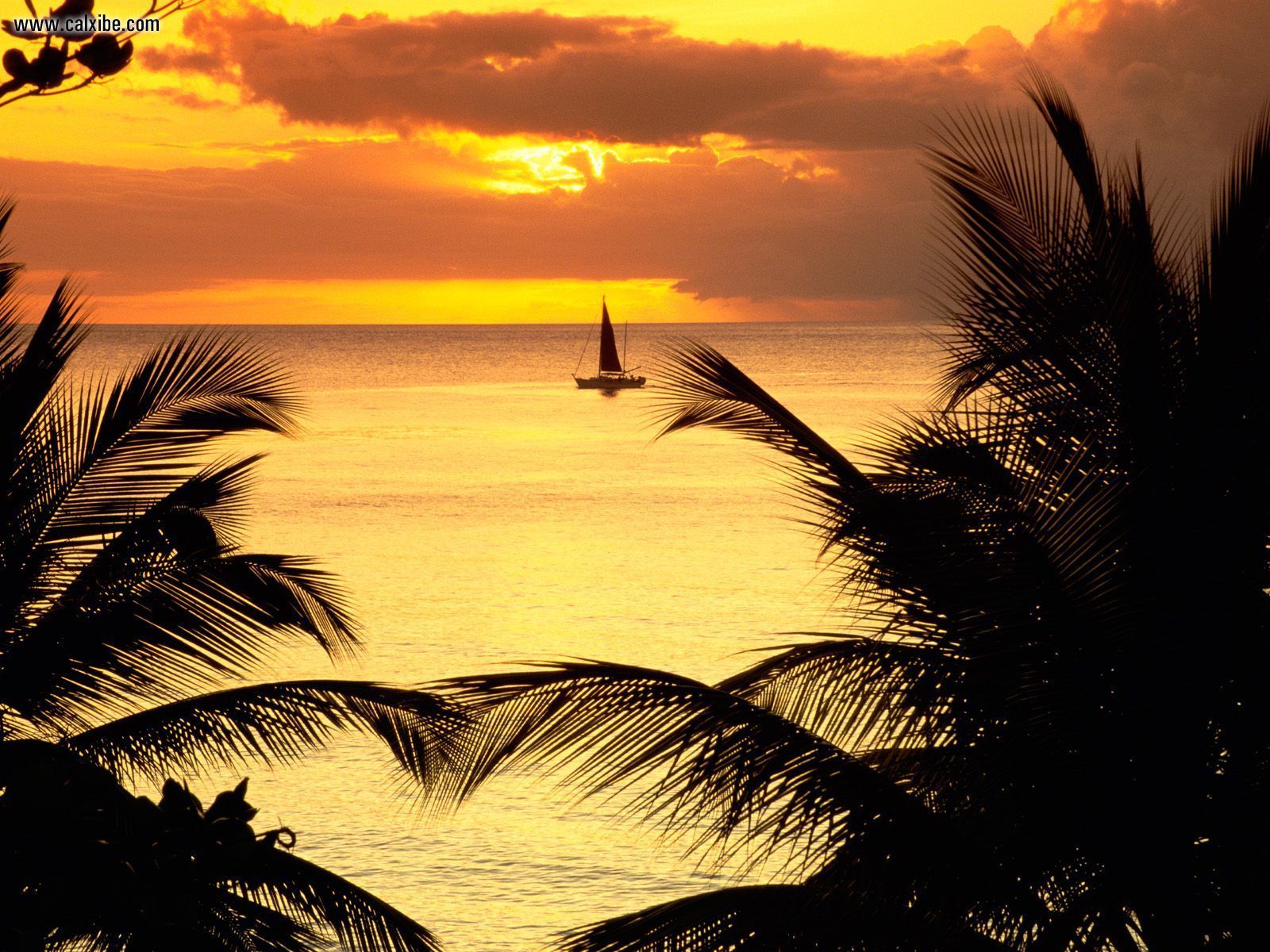 Caribbean Sunset St Lucia - HD Wallpaper 