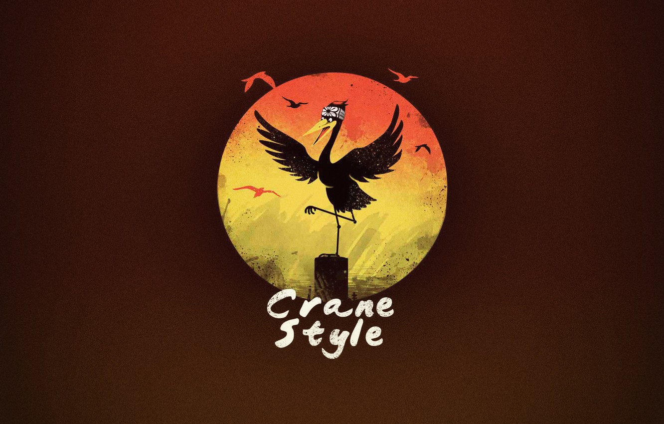 Photo Wallpaper Minimalism, Bird, Style, Art, Karate, - Bird - HD Wallpaper 