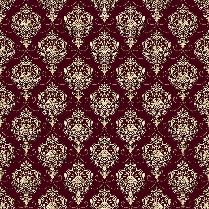 Background, Ornament, Style, Vintage, Burgundy, Seamless, - HD Wallpaper 