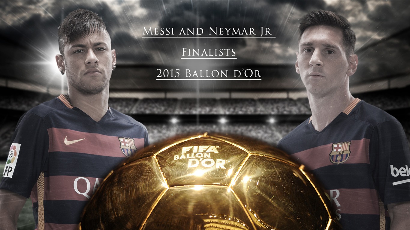 Messi And Neymar 2015 Ballon Dor 2015 2016 Fc Barcelona - Player - HD Wallpaper 