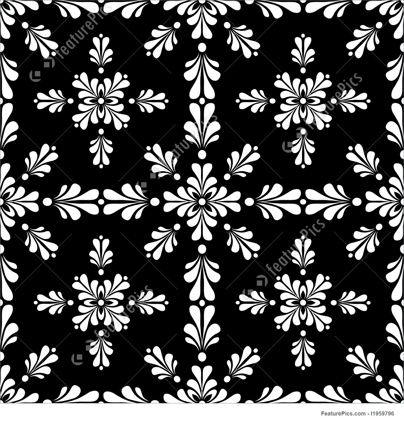 Victorian Style Seamless Wallpaper Tile - Motif - HD Wallpaper 