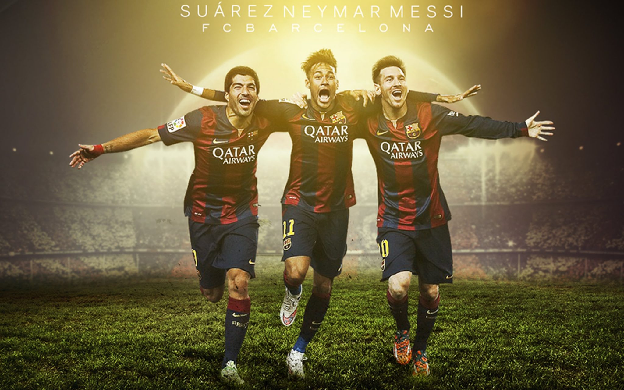 Messi Suarez Neymar Hd - HD Wallpaper 