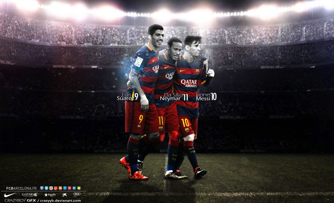 Messi And Neymar And Suarez Wallpaper Soccer Pinterest - Messi Suarez And Neymar - HD Wallpaper 