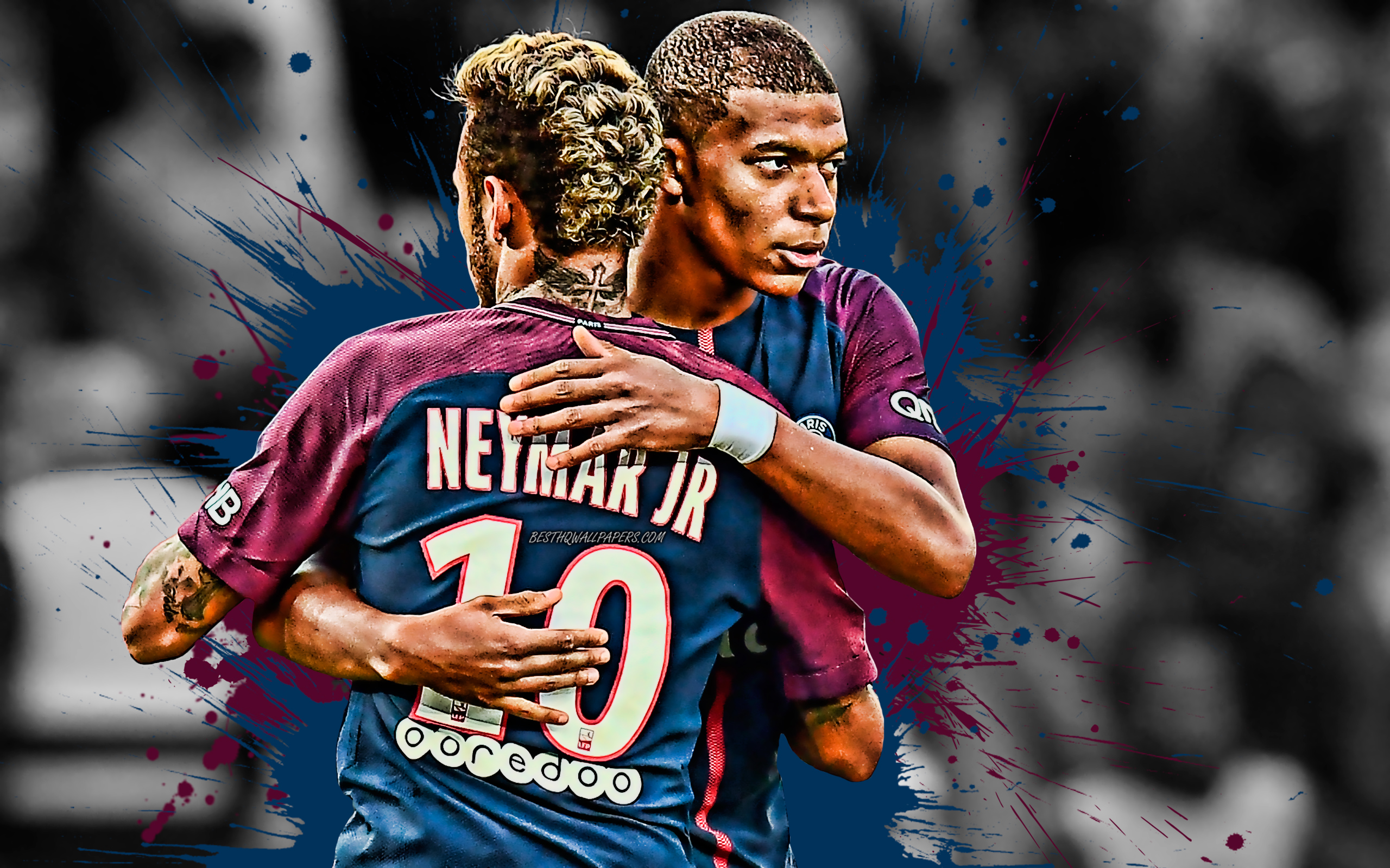 Neymar, Kylian Mbappe, Psg, Famous Football Players, - Kylian Mbappe And Neymar - HD Wallpaper 