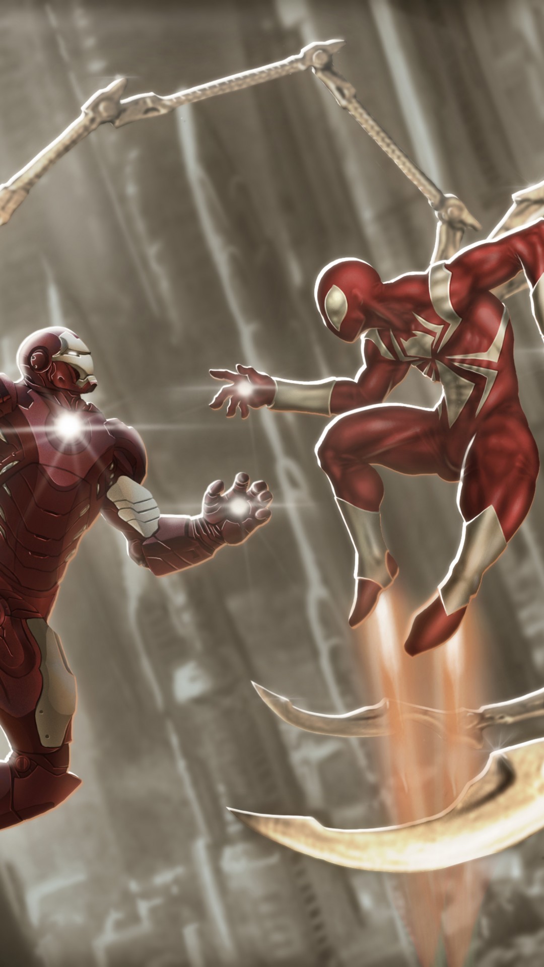 Iron Man And Spiderman Fanart Hd 1080x1920 Wallpaper Teahub Io