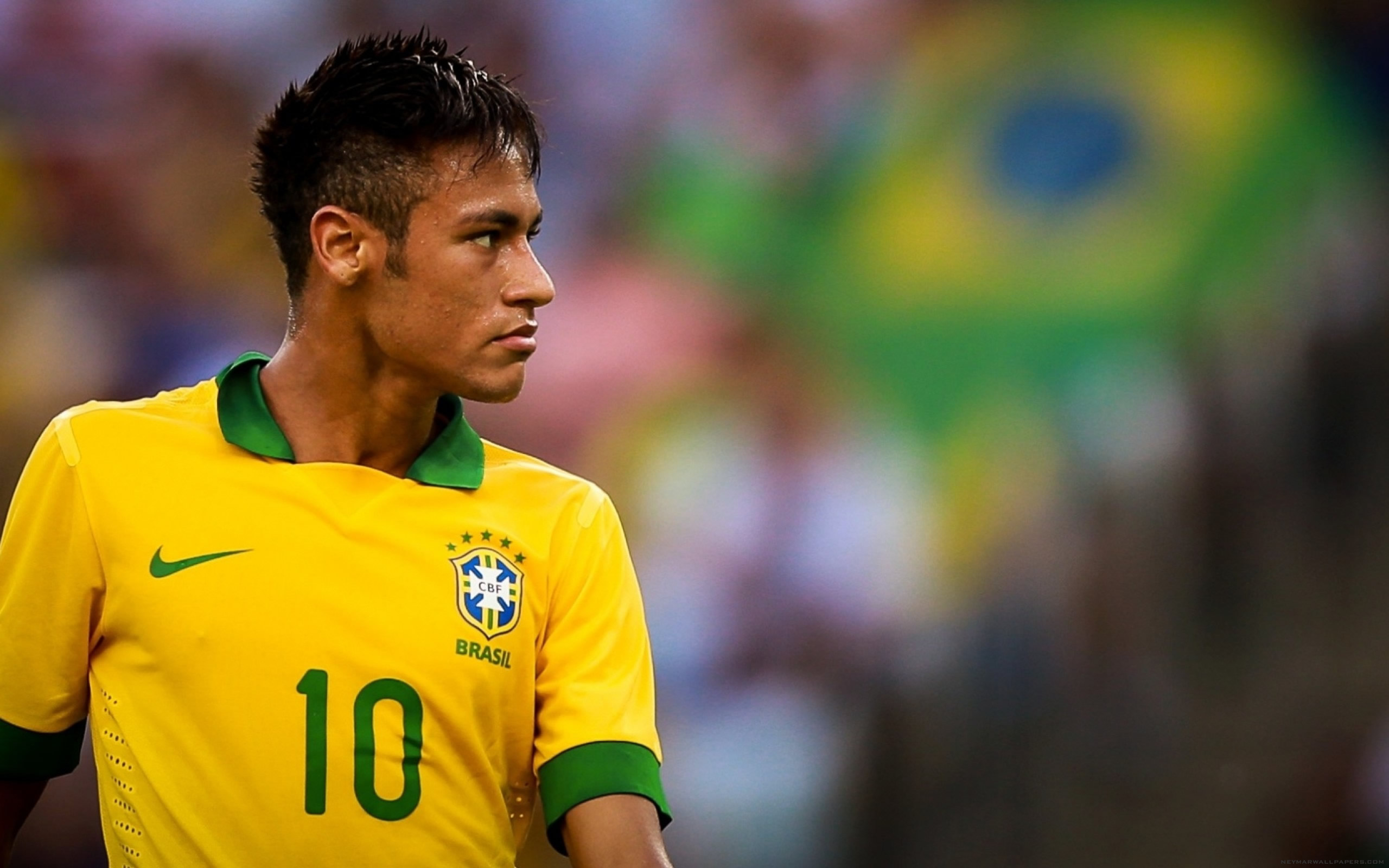 Neymar Brazil 2014 Wallpaper - Neymar Da Silva Santo Junior - HD Wallpaper 