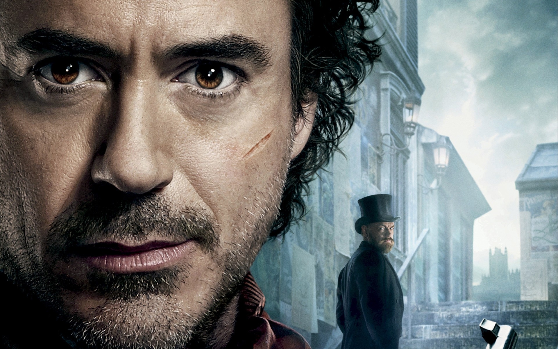 Movies Portrait Man Adult One Beard Face - Sherlock Holmes Wallpaper Robert Downey Jr - HD Wallpaper 