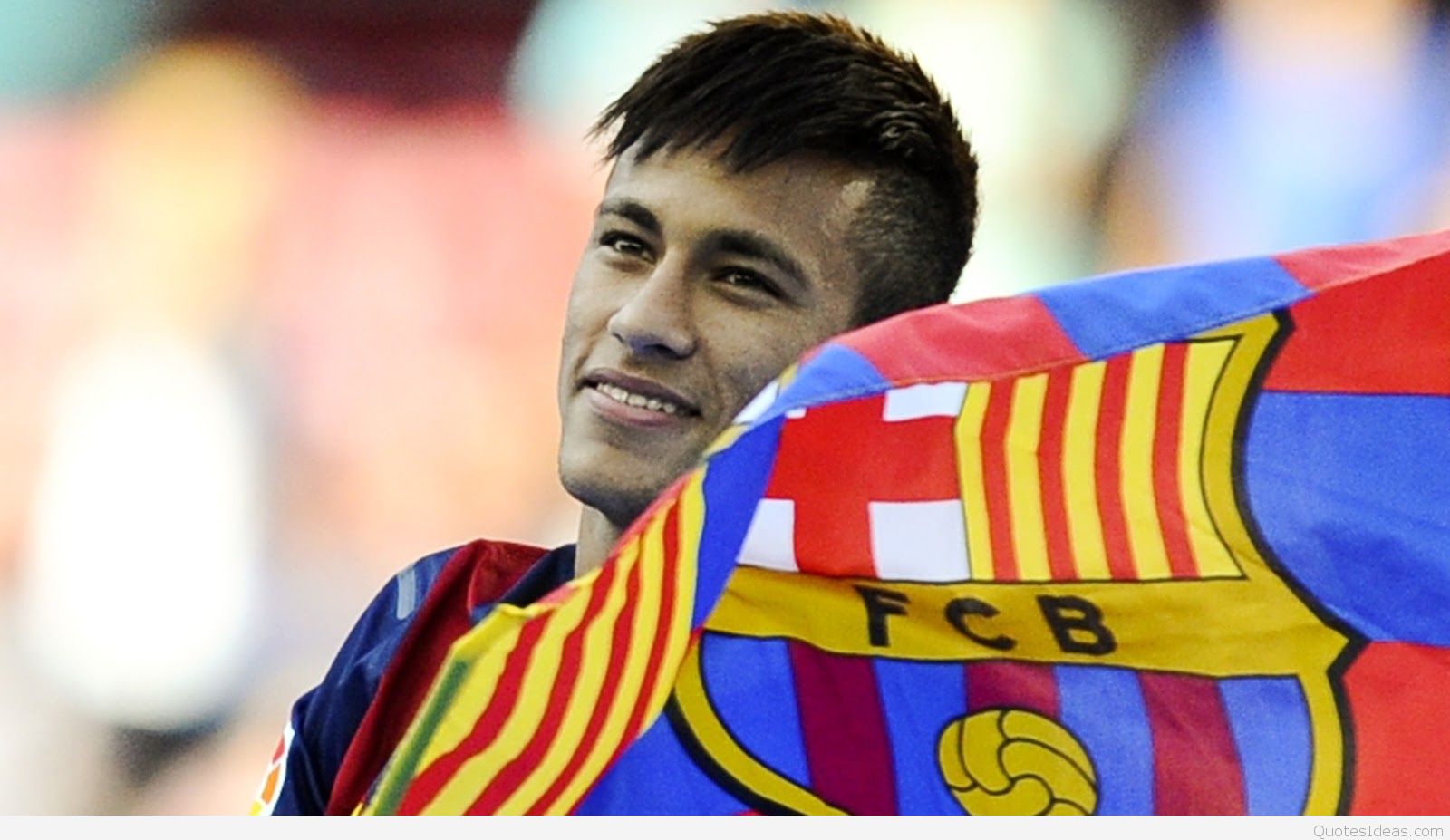 Neymar With Barca Flag - HD Wallpaper 