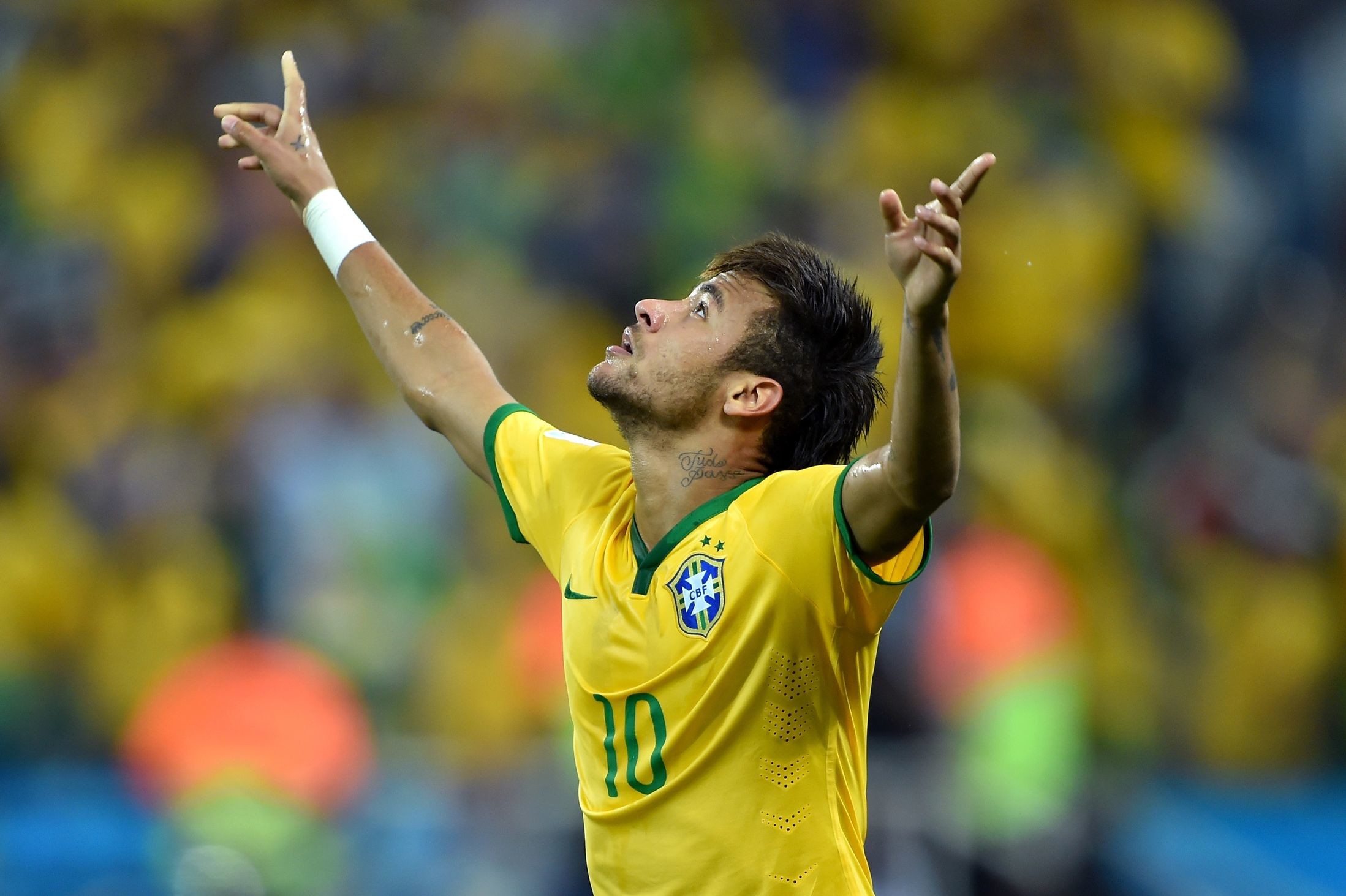 Neymar Da Silva Wallpapers - Neymar Celebrating A Goal - HD Wallpaper 