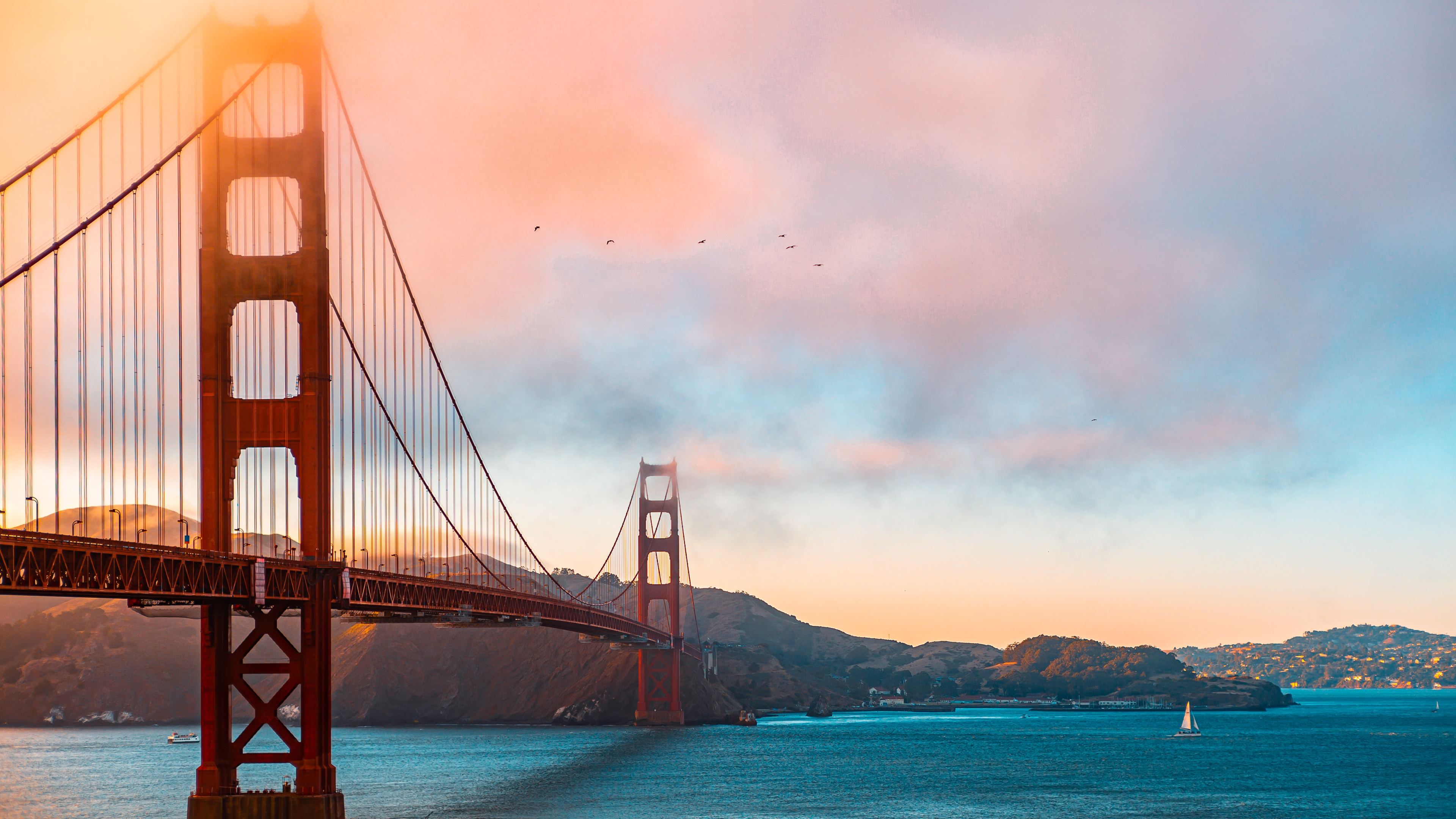 Golden Gate Bridge Morning - Golden Gate Bridge - HD Wallpaper 