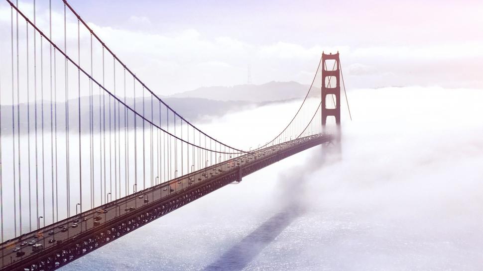 Golden Gate Bridge In Fog Wallpaper,san Francisco Hd - San Francisco Fog 4k - HD Wallpaper 