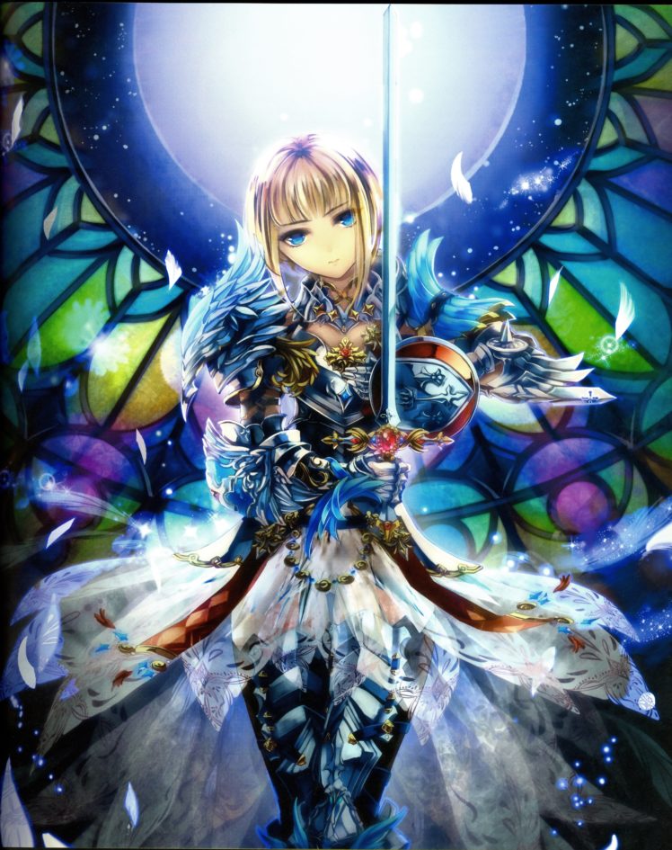 Sword Anime Warrior Girl - HD Wallpaper 