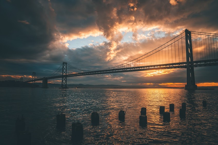 4k Wallpaper Architecture Silhouette Of Golden Gate - Hình Nền Máy Tính - HD Wallpaper 