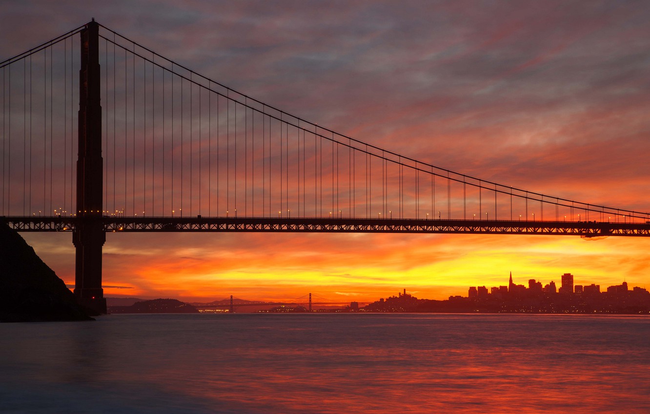 Photo Wallpaper The Sun, Bridge, The City, San Francisco, - Golden Gate Bridge - HD Wallpaper 