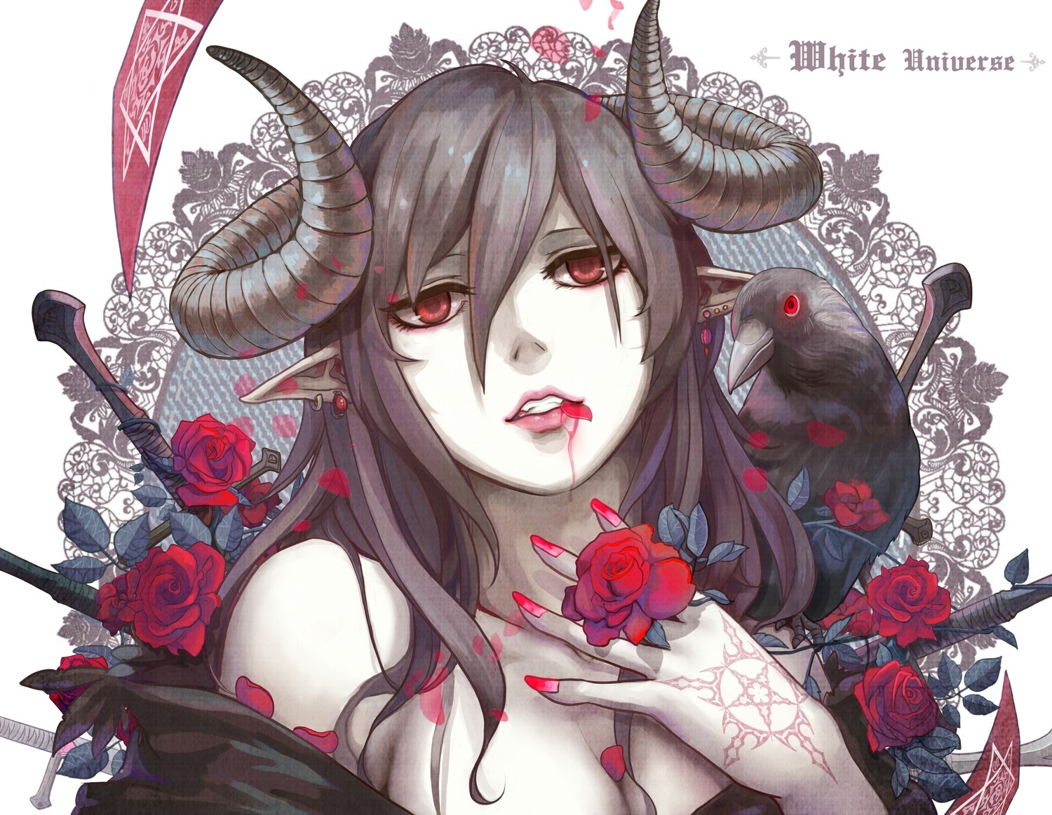 Anime Black Hair Red Eyes Girl - 1500x1163 Wallpaper Anime Black Hair Red Eyes Girl - 1500x1163 Wallpaper
