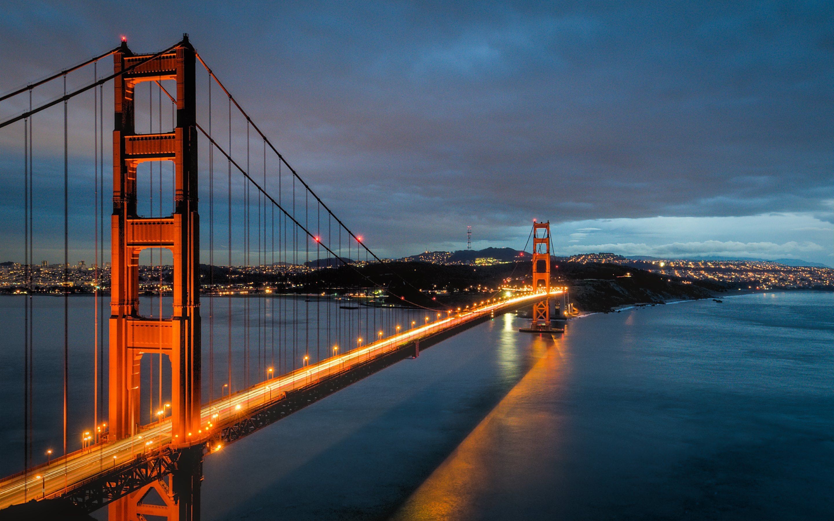 2880x1800, Dusk, Landmark, Golden Gate Bridge, San - HD Wallpaper 