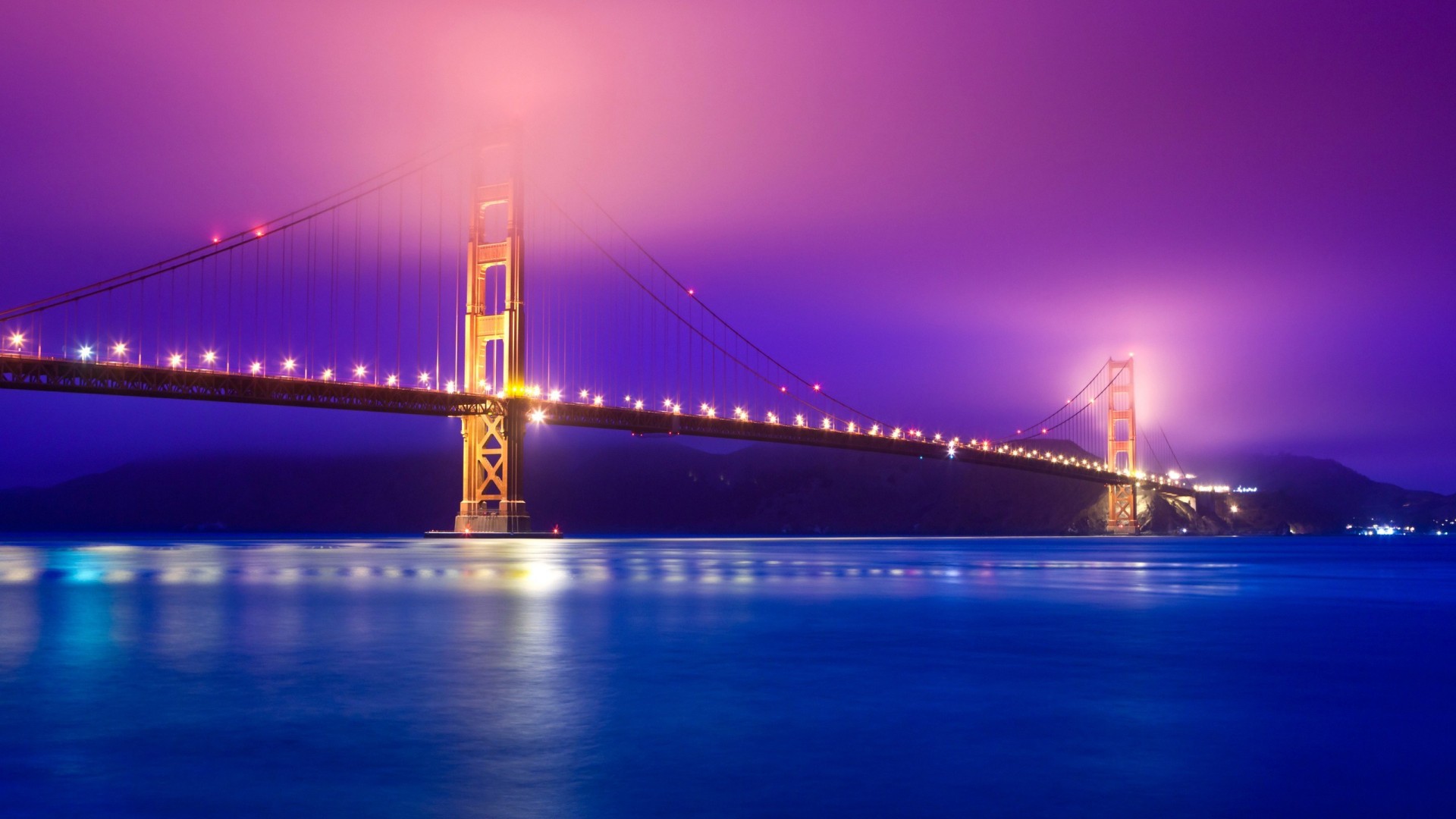 Night San Francisco Golden Gate Bridge - HD Wallpaper 