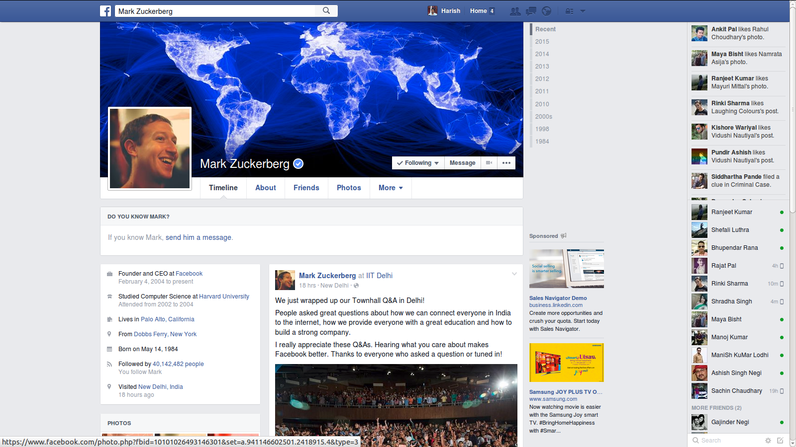 Facebook Profile Id Number - Mark Zuckerberg On Friends List - HD Wallpaper 