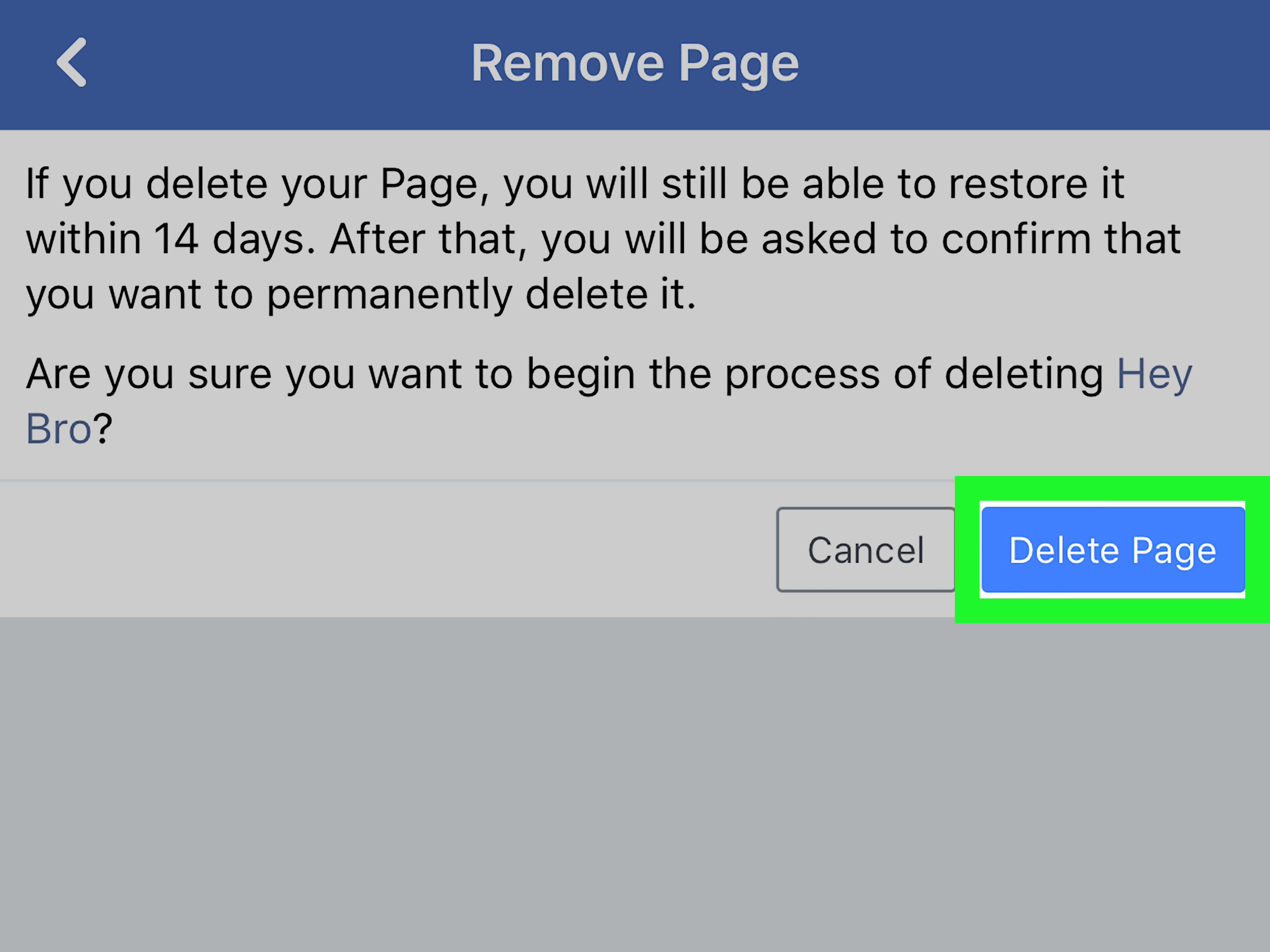 Image Titled Delete A Facebook Page Step - Delete Facebook Page - HD Wallpaper 