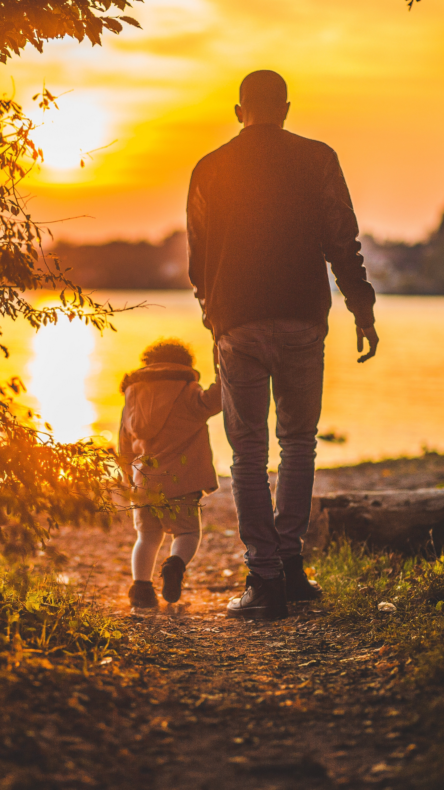 Wallpaper Father, Daughter, Family, Sunset, Walk - Father Daughter Love Hd - HD Wallpaper 